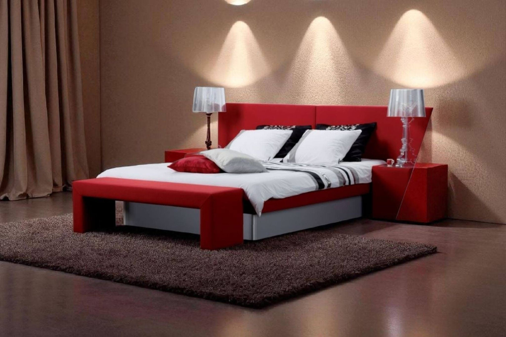 Wasserbett Paris Rouge - Komplett-Wasserbett in Rot mit Dual-Wasserkernen